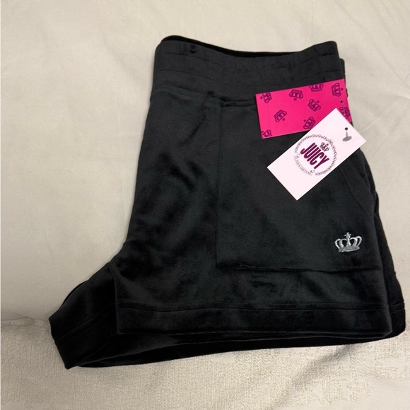 Juicy Couture Pants - Y2K Style Juicy by Juicy Couture Black Velour Lounge Shorts NWT - L